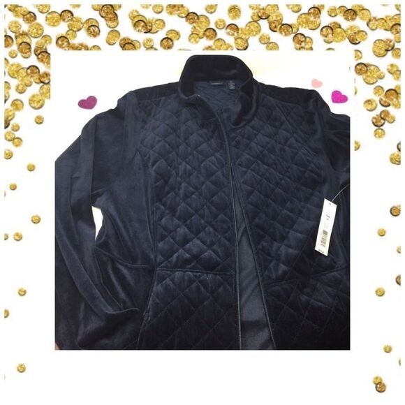 LIGHTWEIGHT Velour Quilted Jacket  NEW - Picture 1 of 5
